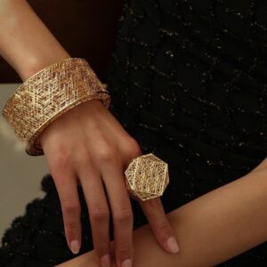 Hollow Out Wide Bangle