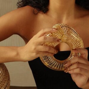 Geometric Torus Hollow Out Bangle