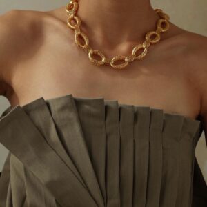 Two Tone Hollow Out Chain Necklace