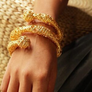 Hollow Out Button Bangle