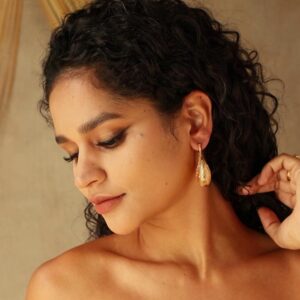 CZ paved Teardrop Hollow Out Earring