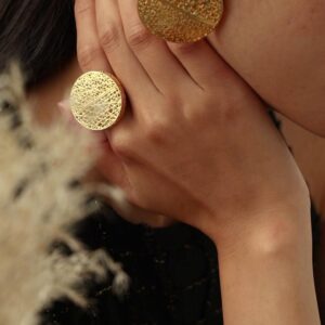 Coin Hollow Out Post Earrings