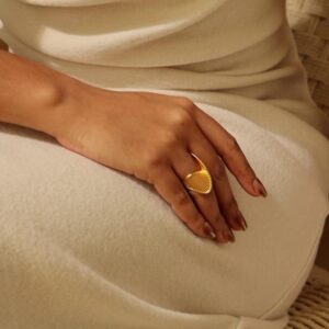 Line Matte Gold Ring