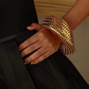 Twisted Drop textured Hollow Bangle