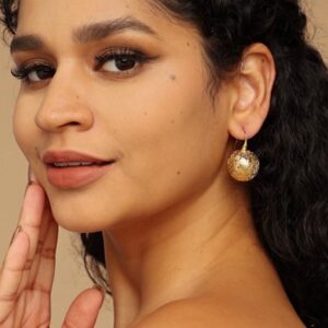 Hollow Out Disc Ball Earrings