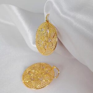 Hollow Out Floral Disc Earrings