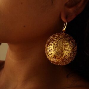 Spherical - woven  Hollow Out Earrings