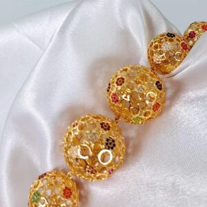 Colorful CZ Paved Ball Necklace